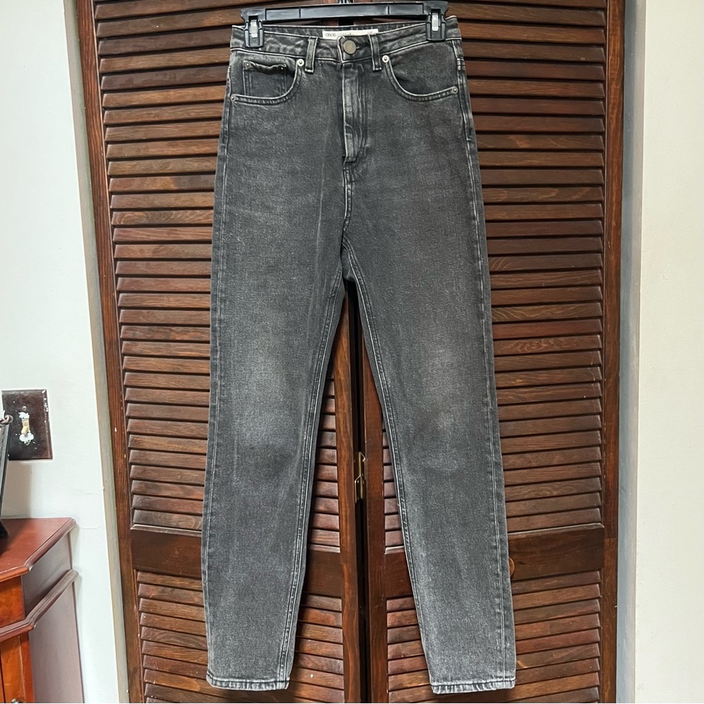 ASOS Design High Rise Farleigh Slim Fit Mom Jeans in washed black